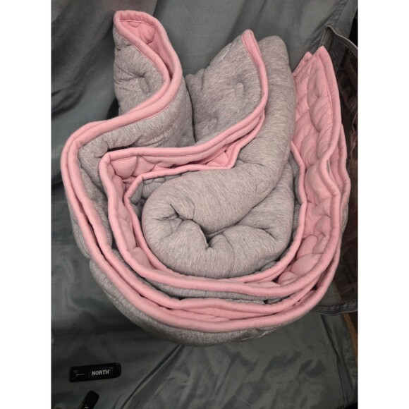 Hello Kitty Pottery Barn Teen Double Sided Grey / Pink Embroidered Quilt